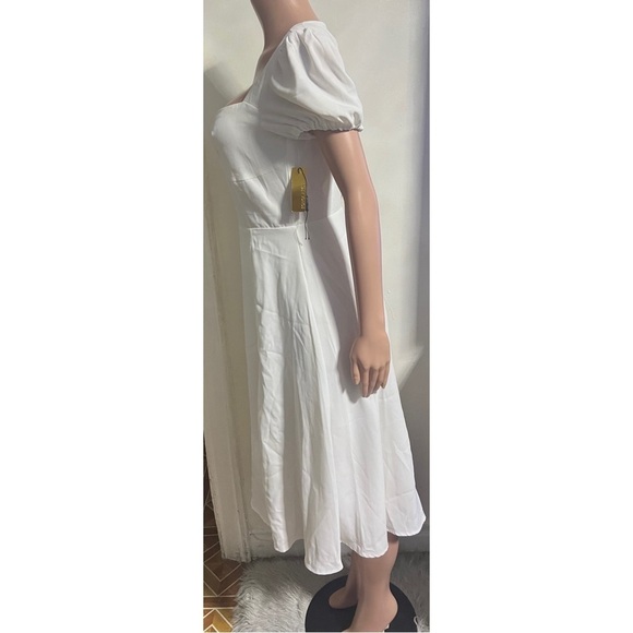 NWT ALEXIA ADMOR Sweetheart Neckline White Midi Dress - Picture 7 of 13